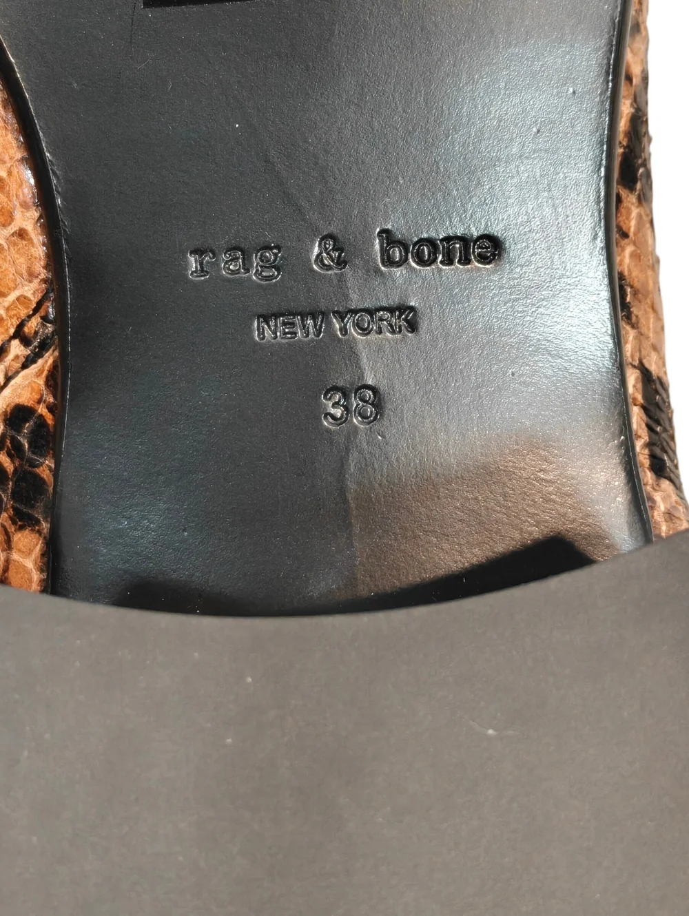 RAG & BONE NWOT Aslen Snake Embossed Boots in Golden Brown Size 38/8